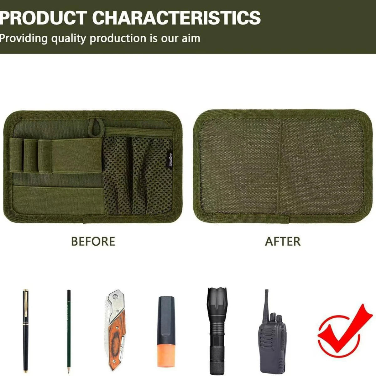 Tactical Adhesive Board Modular Hook Loop Panel EDC Divided Mesh Bag Magic Hook Backboard Adhesive Backpack Hunting Equipment