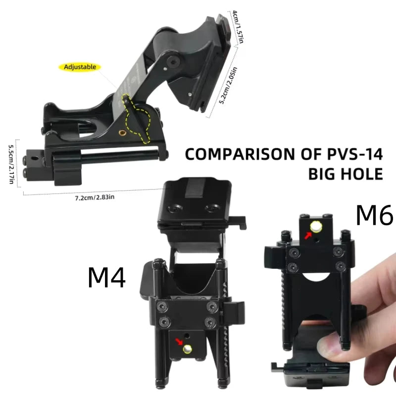 BOOIU Tactical Helmet Foldable Night Vision Mirror Stand M4/M6 Series New Adjustable Sliding Pvs14 Night Vision Device Stand