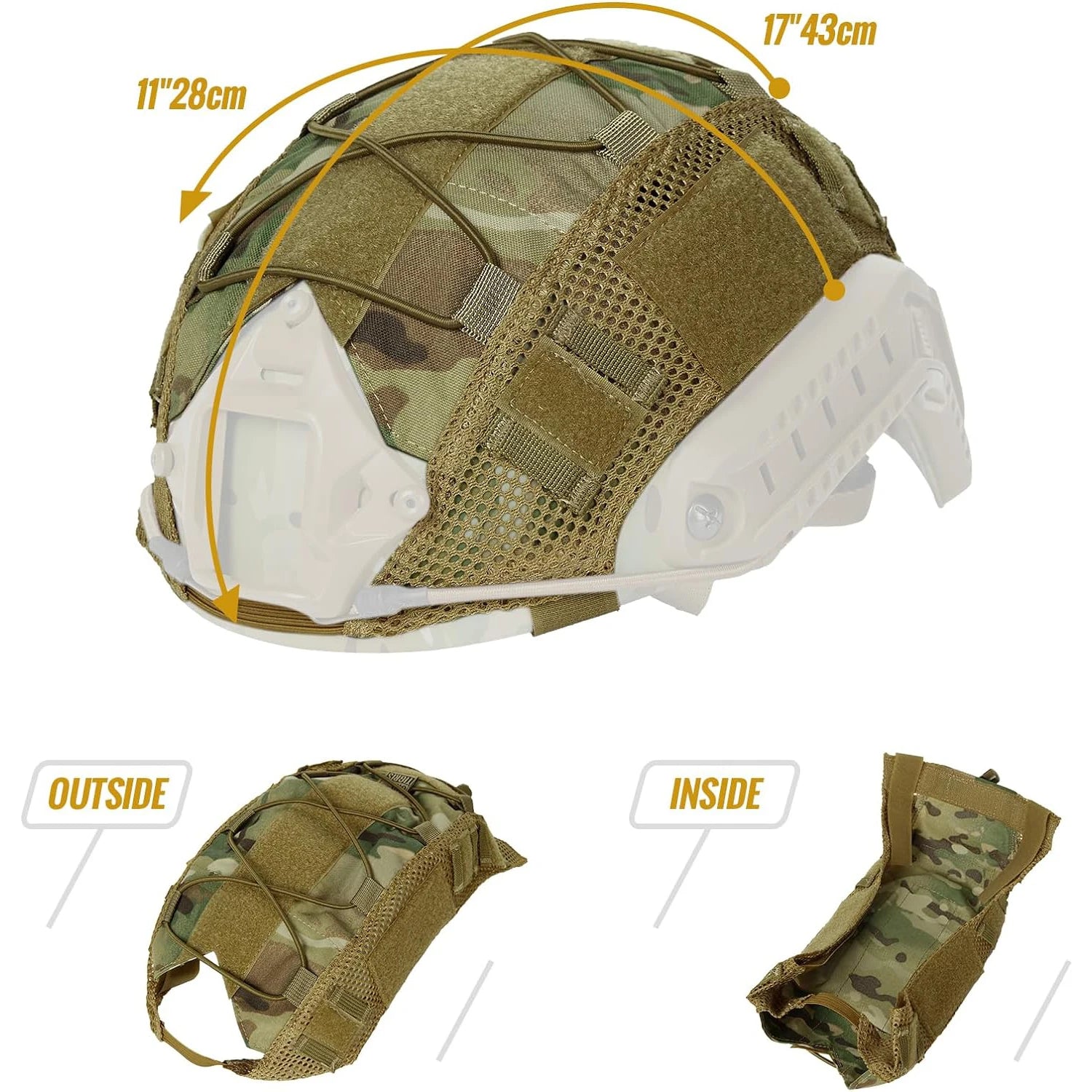 BOOIU FAST Tactical Helmet Cover Outdoor Hunting Shooting Wargame Airsoft Helmets Cloth Camouflage Safety Helmet Accessories