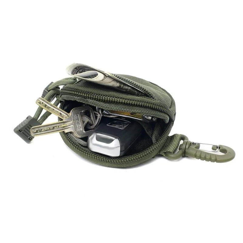 1000D New Outdoor Casual Men Coin Wallet Portable Mini Money Coin Pouch Keys Holder Waist Bag Round Small Case Zipper Wallet