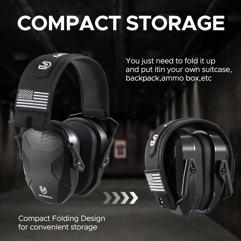 YHKEMA Shooting Ear Protection Safety Earmuffs Noise Reduction Slim Passive Hearing Protector for Huning NRR26dB