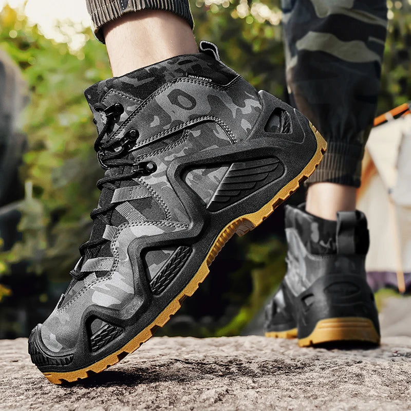 Outdoor Mens Walking Sneakers Men Hunting Trekking Camping Mountaineering Winter Work Boot Lightweight Breathable Climbing Shoes