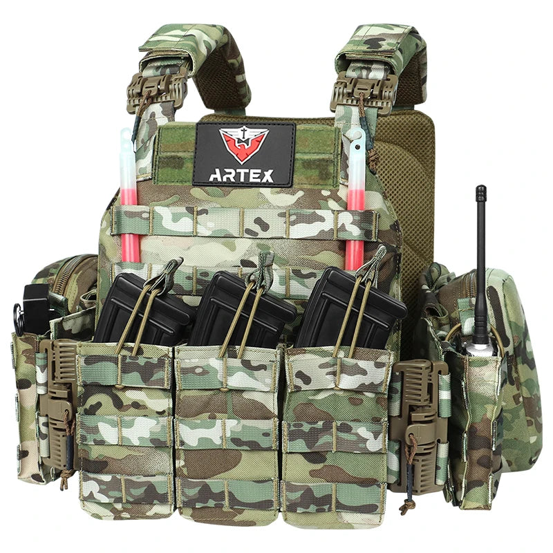 ARTEX8011 Outdoor Multi-Functional High-Strength Waterproof Camo Quick-Release Tactical Vest Outdoor Vest Hunting Vest 8011