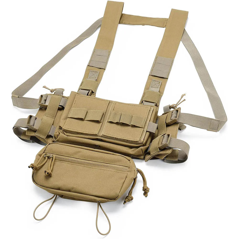 Chest Rig Multifunctional CS Field Molle Dangler Pouch Camouflage Training Vest Outdoor Camping Match Pack Hunting Entertainment