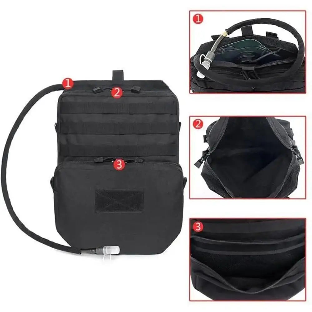 Molle Tactical Vest Plate Carrier Attachment Bag Expansion Pack Hydration Backpack Mini Hydration Backpack for Cycling, Hiking,