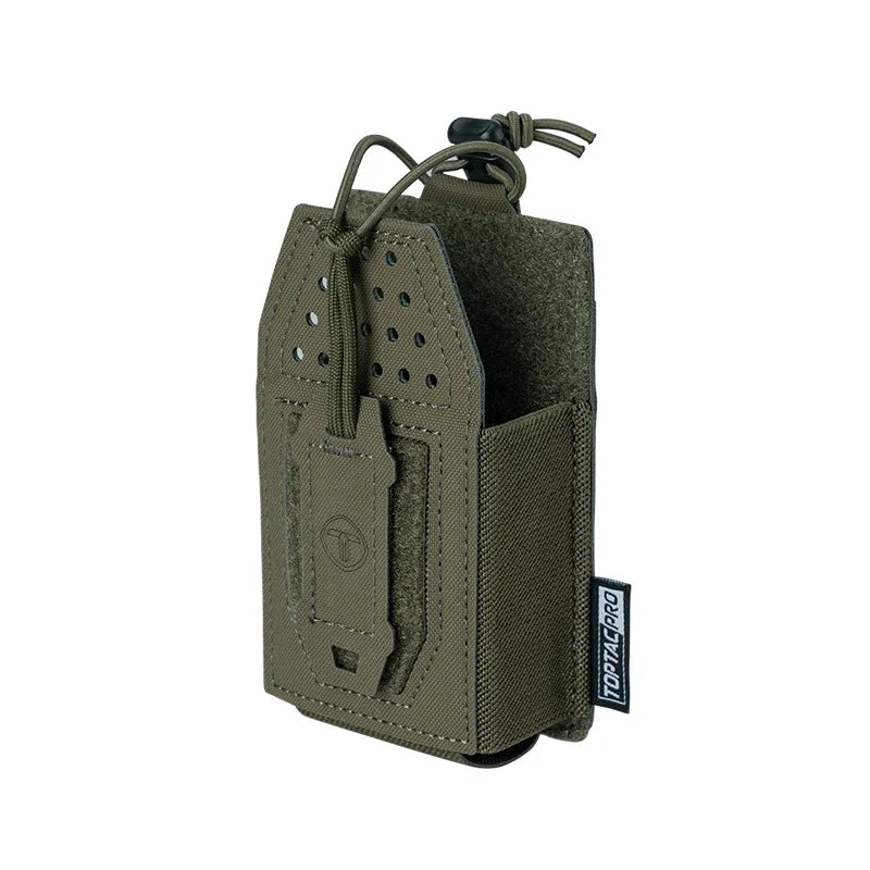 TOPTACPRO Tactical Radio Holster Molle Pouch Universal Radio Holder For Walkie Talkie Adjustable Storage Magazine Pouch 8524