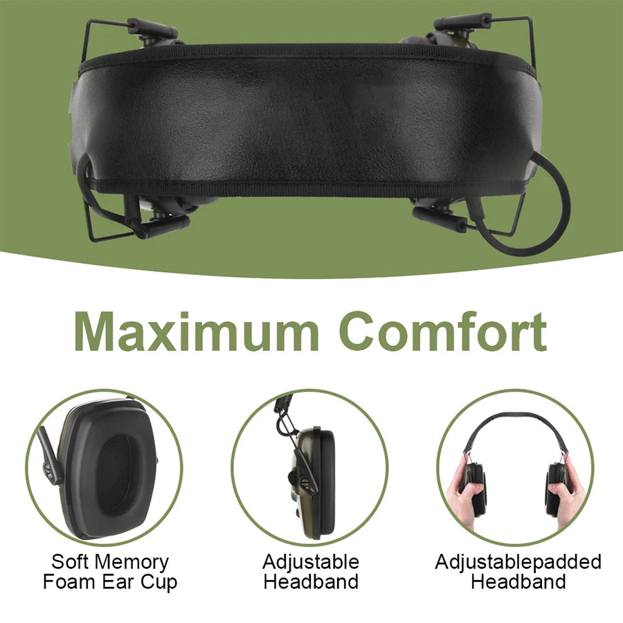 Tactical Electronic Shooting Earmuff Case Anti-noise Headphone Sound Amplification Hearing Protection Headset Foldable Earmuffs