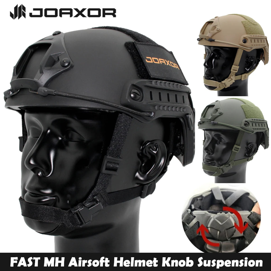 JOAXOR Airsoft Paintball Fast MH Type Tactical Helmet Outdoor CS Protective Equipment With Replacement Foam Padding
