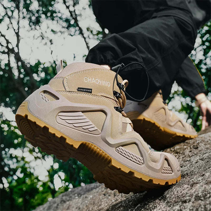 Mens Military Desert Waterproof Work Safety Shoes Climbing Hiking Shoes Ankle Men Outdoor Men Tactical Boots Army Boots