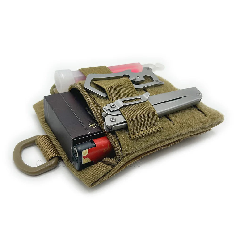Tactical Micro Molle Pouch with Hook and Loop D Buckle Portable Storage Bag Wallet EDC Tools Hunting Vest Bag Accessory Pouch