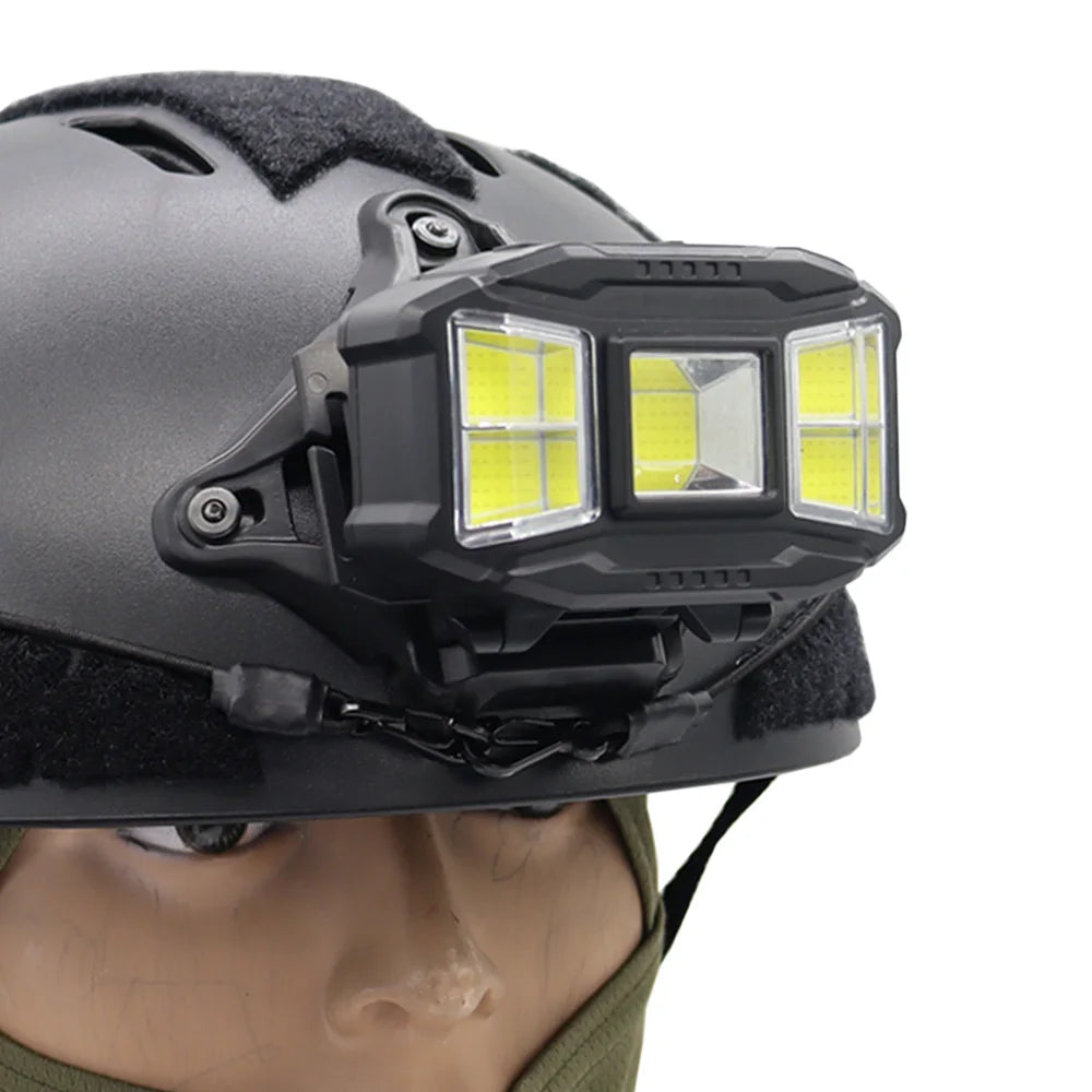 Tactical FAST MICH Helmet Light Signal Lamp USB Rechargeable Waterproof Headlamp for Hunting Fishing