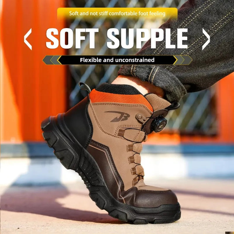 New Fashion 2025 Men Work Safety Boots Sneakers Lightweight Comfortable Anti Slip Wear-resistant Labor Shoes Male Footwear