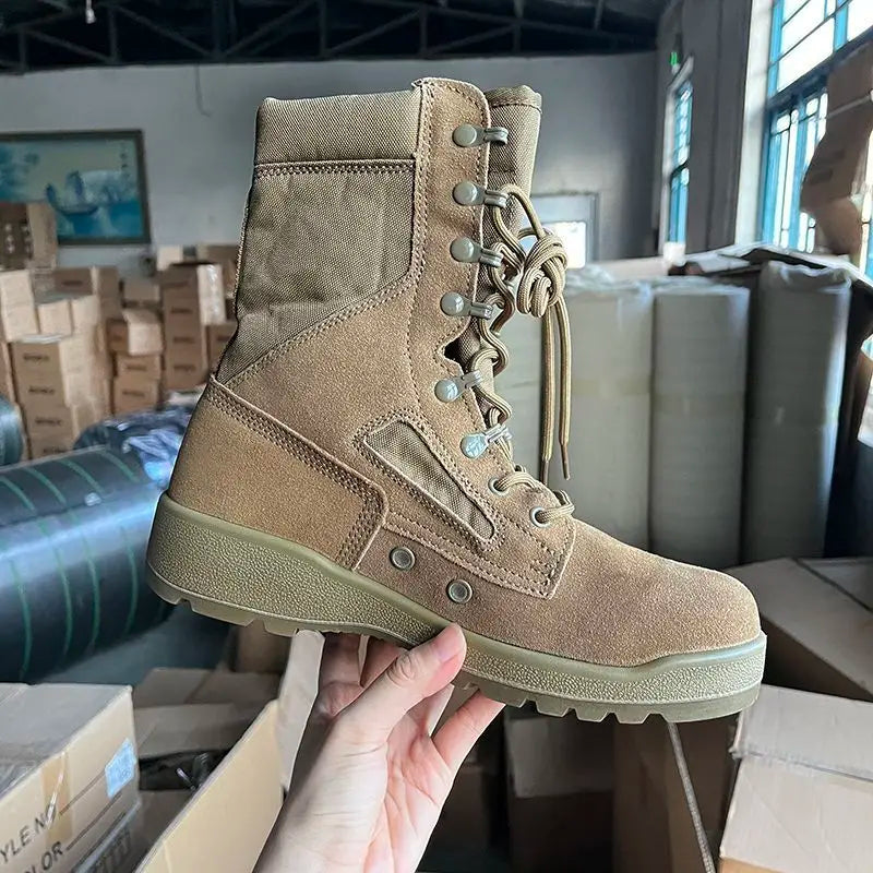 Professional Hiking Shoes for Men High Top Hunting Shoes Mens Anti Slip Mountaineering Boots Man Brown Outdoor Camping Shoes