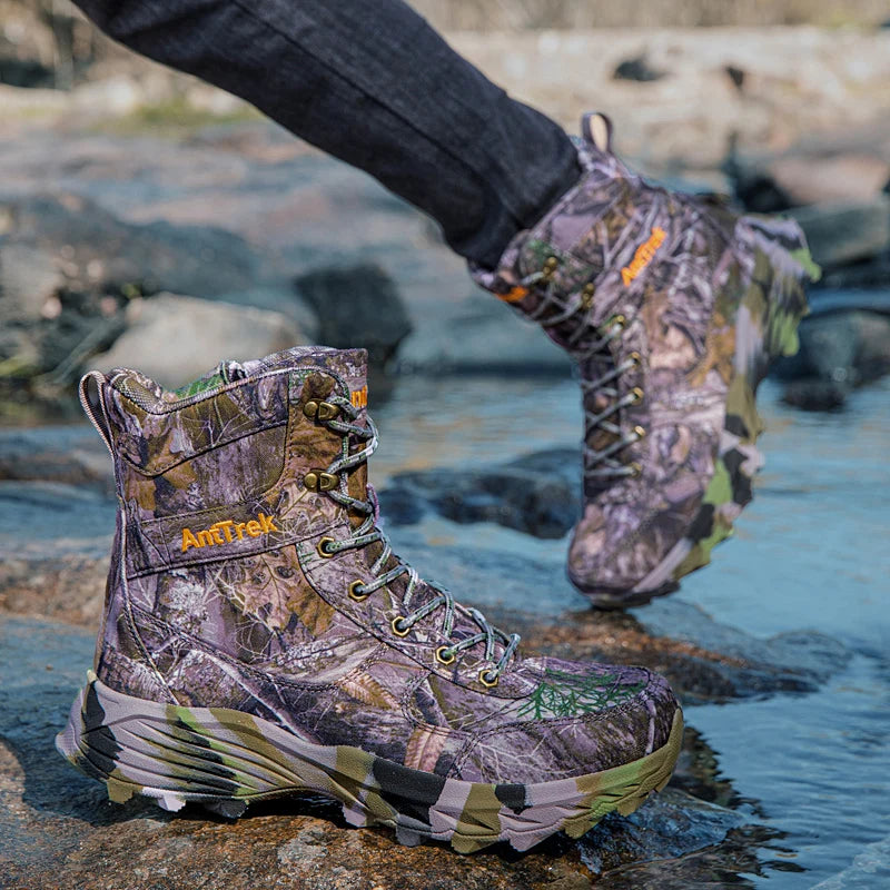 Men Shoes High Quality Hiking Boots Leather Waterproof Fishing Hunting Sneakers Outdoor Anti Slip Tactical Desert Combat Boots