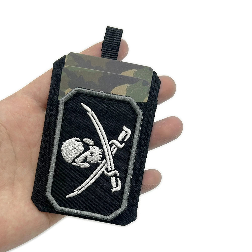 Tactical ID Card Holder Hook & Loop Case Portable Credit Card Bank Card Protector Hunting Bag Accessories