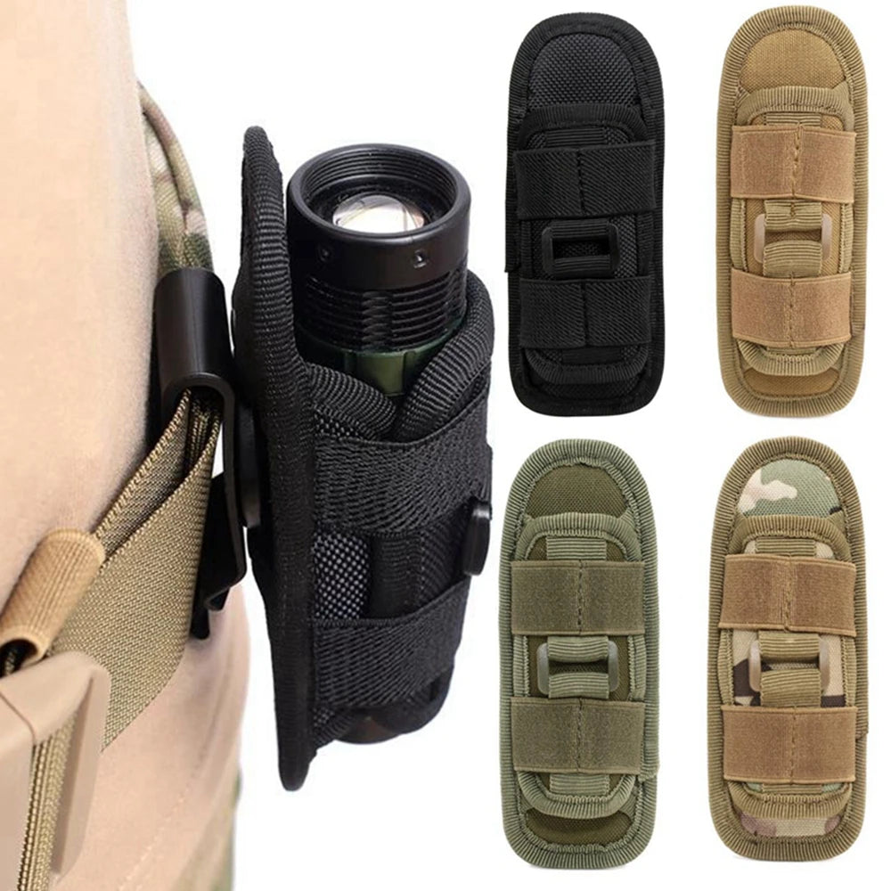 Tactical Flashlight Cover Nylon Case for Flashlight Belt Holster Holder For Duty Belt Hunting 360 Degree Flashlight Tool Pouch