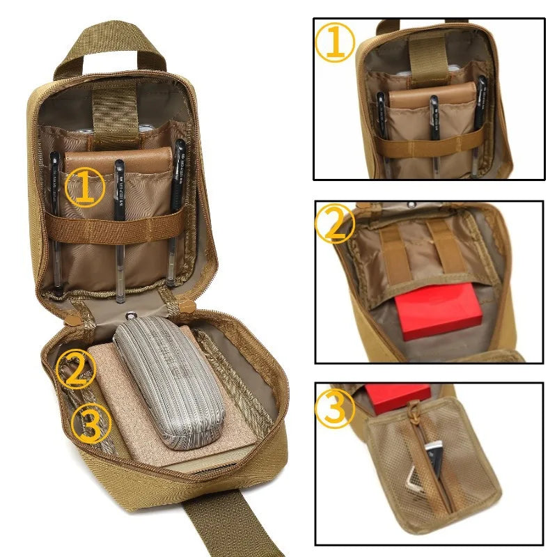 Tactical Hunting EDC Molle Pouch Outdoor Survival Emergency Medical Kit IFAK Waist Pack Bag First Aid Kit Hiking Accessories
