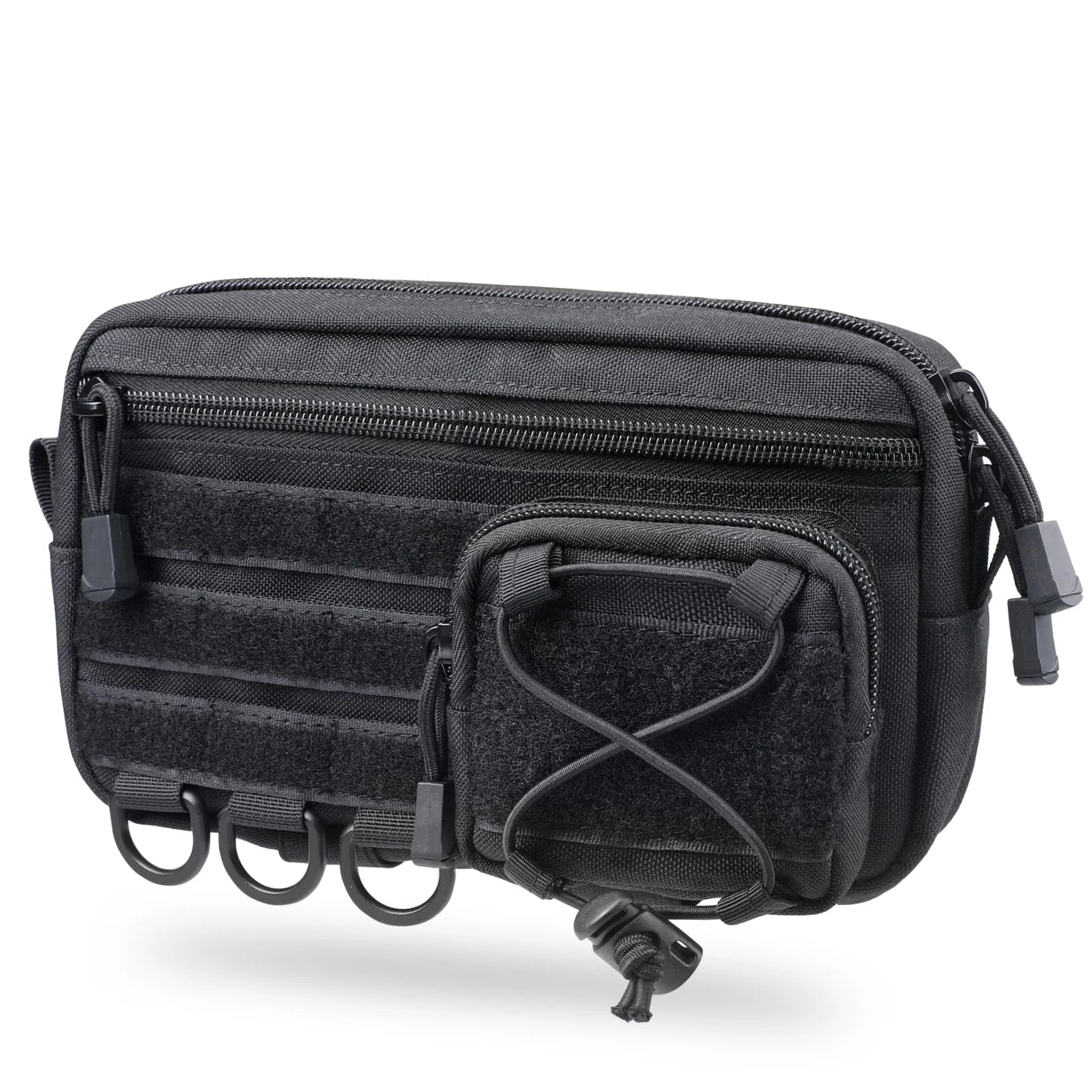 Tactical Molle Horizontal Admin Pouch with Front Drawstring Pocket EMT Pouch EDC Utility Orgaznier Bag