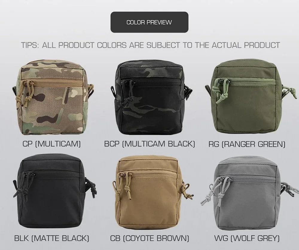 OphidianTac Tactical Molle GP Pouch Admin EDC Bag Small Utility Storage Pack for Vest Belt Hunting Gear 13.5x15.5cm
