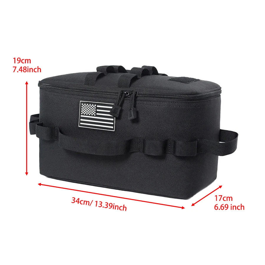 Large capacity camping storage bag with detachable partition board, portable outdoor equipment storage bag