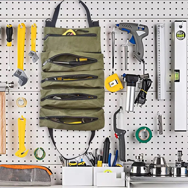 Multi Functional Tool Kit - Oxford 5 Zippers - Mechanical, Electrical, Woodworking Hardware Tools Classification Bag