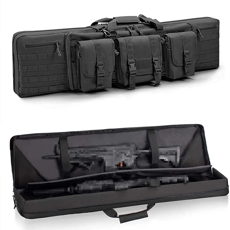 Tactical Rifle Case Backpack Waterproof Carbine Protect Rucksack 42 46inch Airsoft Portable Bags for Hunting Black