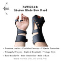 Traditional Archery, Bow Hand Guard, Fletching Cut Protection, Full-Grain Leather, Lightweight Breathable, Adjustable, Longbow,
