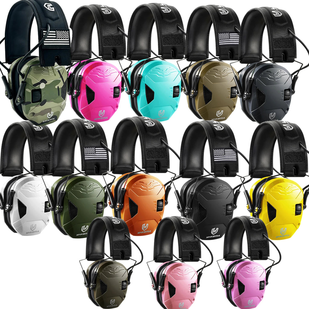 YHKEMA Outdoor Tactical Electronic Shooting Headphone Anti-noise Headset with portable headset hard body storage case