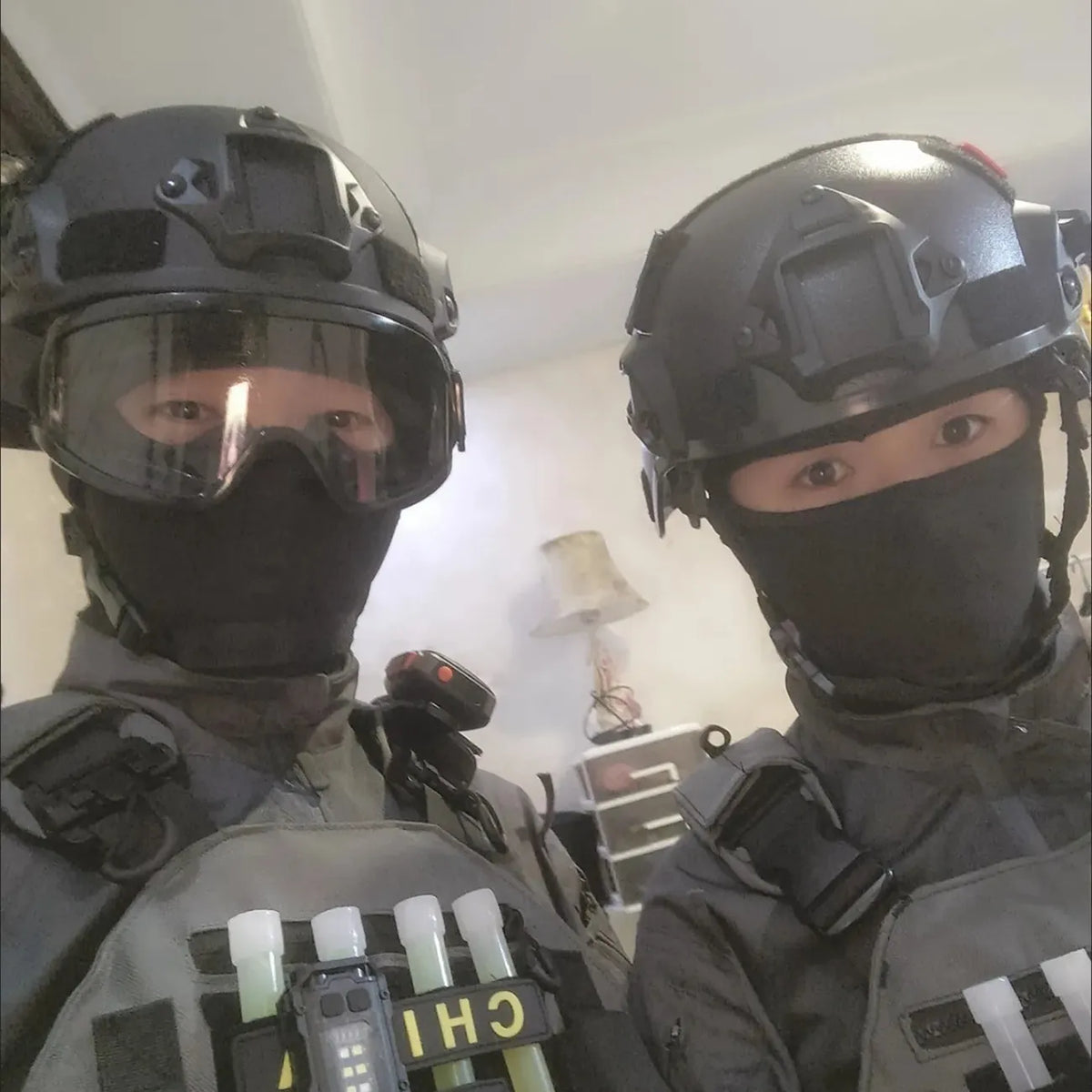 Tactical Helmet With Mask For Training CS Game Cosplay ABS Security Protection Hat With Multi-functional Guide Rail