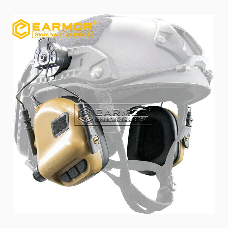 OPSMEN EARMOR M31H ARC Helmet Headset Electronic Hearing Protector Shooting Earmuff with AUX Input NRR22 Boom Mic