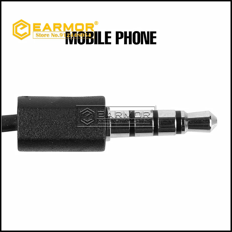 EARMOR PTT Adapter M51 Tactical Headset PTT Kenwood & AUX Radio Interface