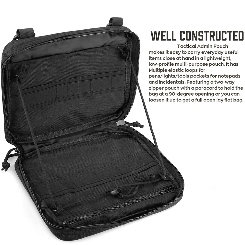 Tactical Molle Pouch EDC Admin Pouch 1000D Modular Utility Tool Pouch Organizer Medical Bag Hunting Backpack Attachment Pack