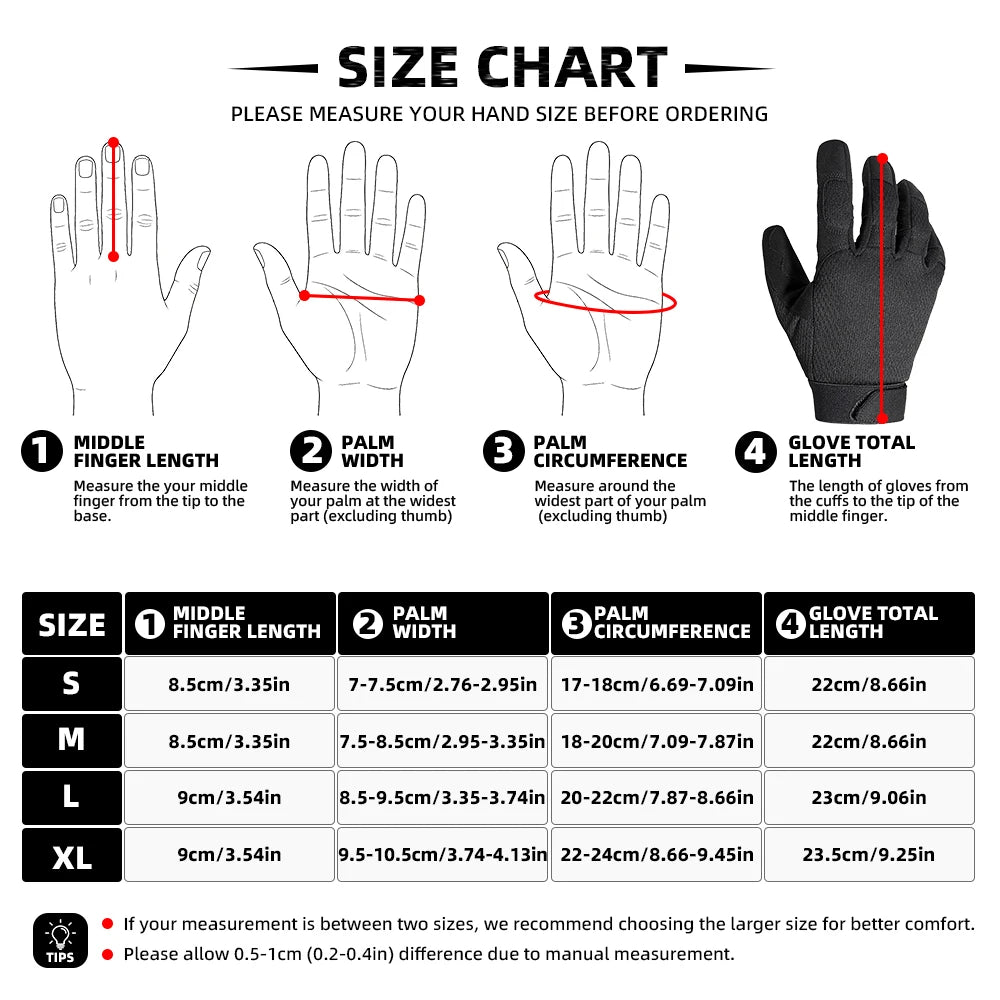 Outdoor Full Finger Gloves Anti Slip Lightweight Breathable Hunting Gloves for Hiking Camping Climbing Cycling Fishing Work