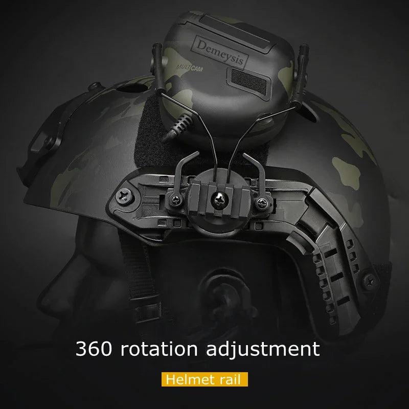 Tactical Helmet Rail Adapter Headset Bracket 360 Degree Rotation Headphones Fast Helmet Rail Suspension