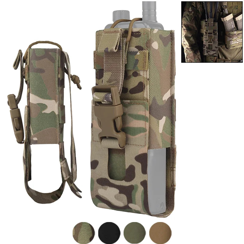 Quick Release Radio Carrier Universal MOLLE Platform Mount Nylon Lightweight Pouch for PRC Series Walkie Talkies Outdoor Airsoft
