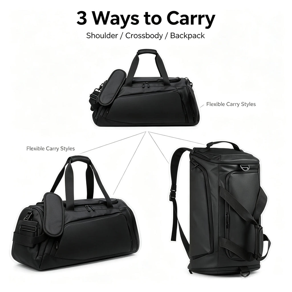 35L Water Resistant Backpack Duffel, Heavy Duty Duffle Bags | Inner Zipper Pockets; Suit for Travel Gym Camping Sports Weekend Getaways
