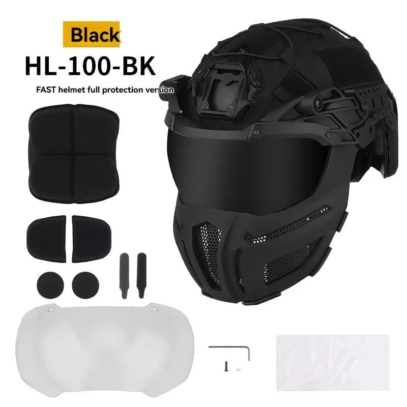 Multi-Functional Tactical Helmet – Full Protection Outdoor Gear with Detachable Design, Universal Fit for Photo Video Decor