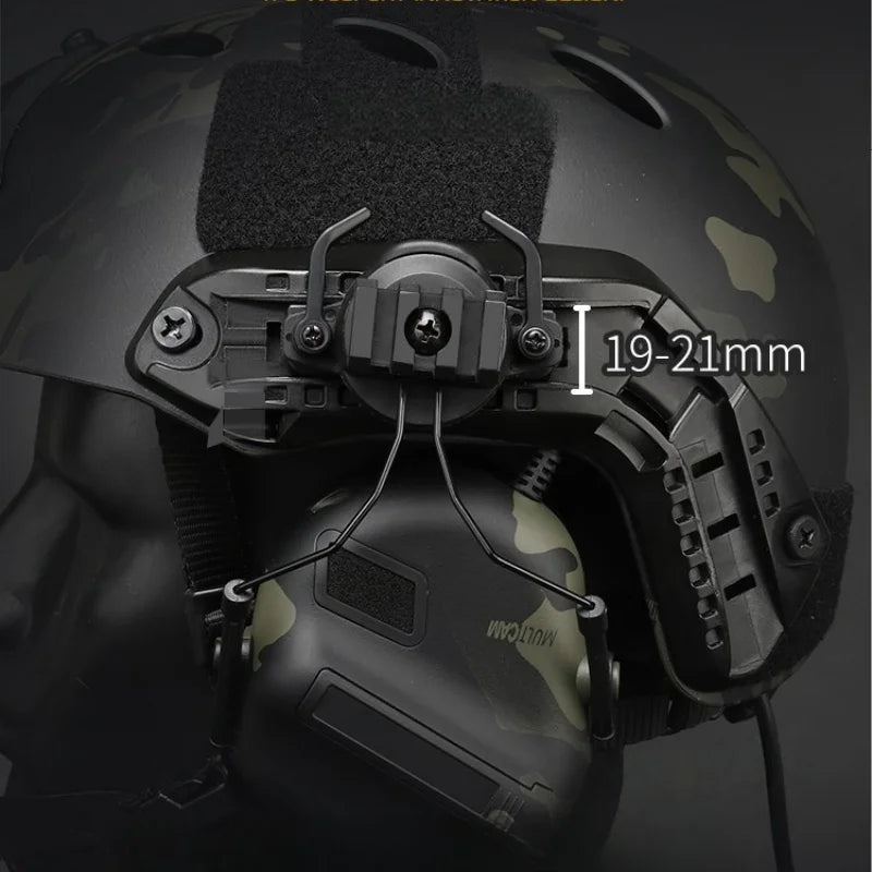 Universal Helmet Headset Mount | 19-21mm Rail Adapter | for Outdoor Comms & Cycling Radios