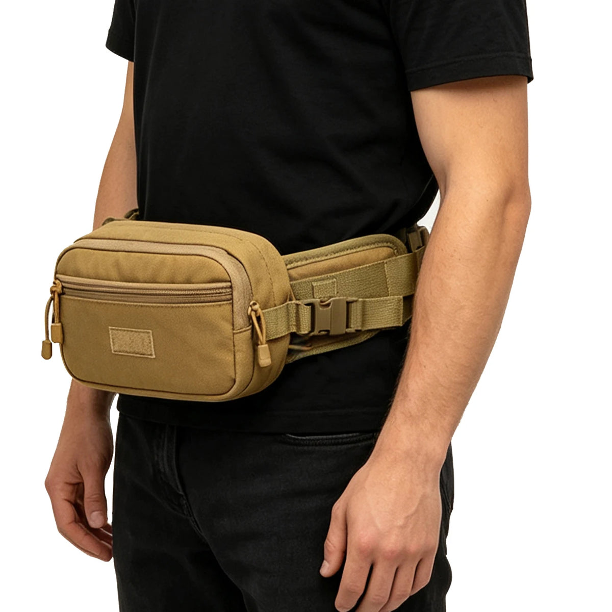 Multi functional hunting waist bag for men, outdoor concealed waist bag, adjustable waist belt, hiking and cycling waist bag