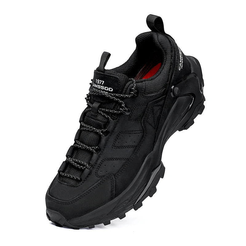 CAMSSOO Cow Leather Hiking boots Men waterproof hunting shoes travel shoes Ankle climbing wram Male casual mountian Sneakers