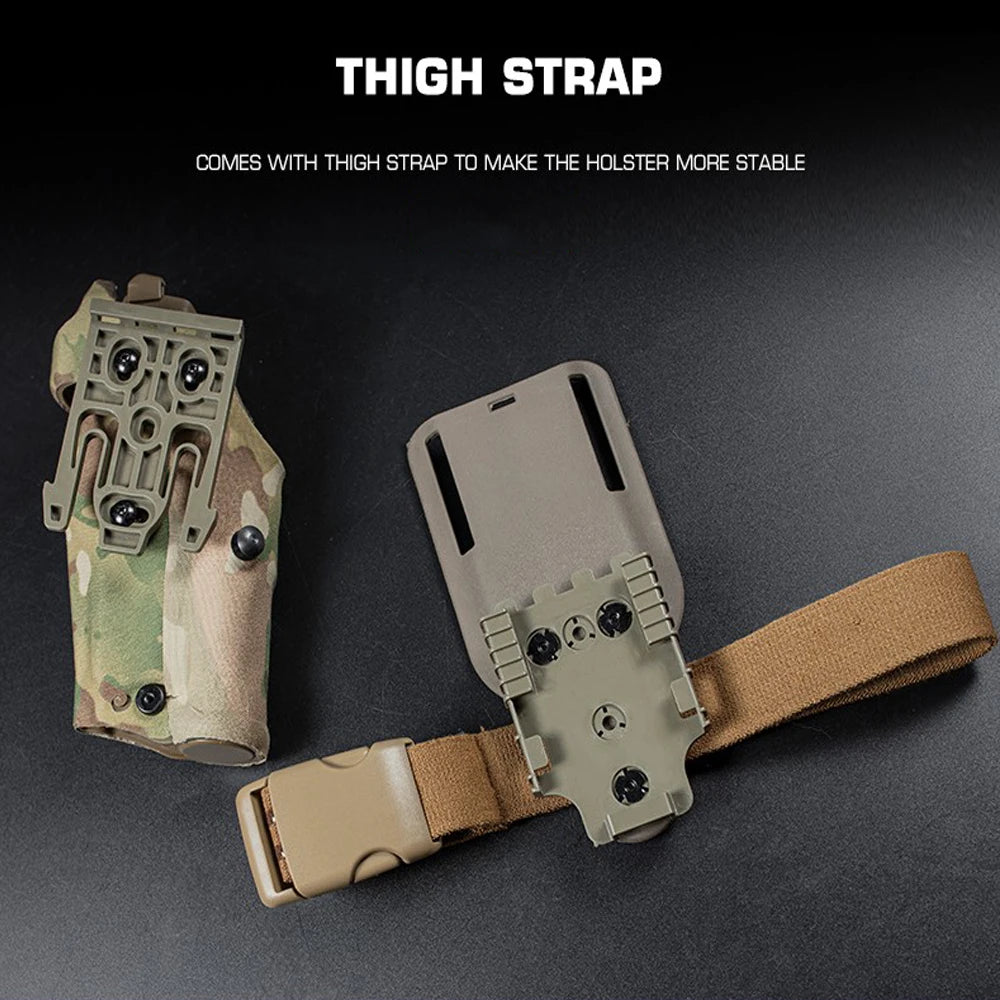 6354DO Tactical Pistol Holster for Glock 17/19 with X300/X300U Flashlight Airsoft -832 ALS Quick Release Leggings Holster