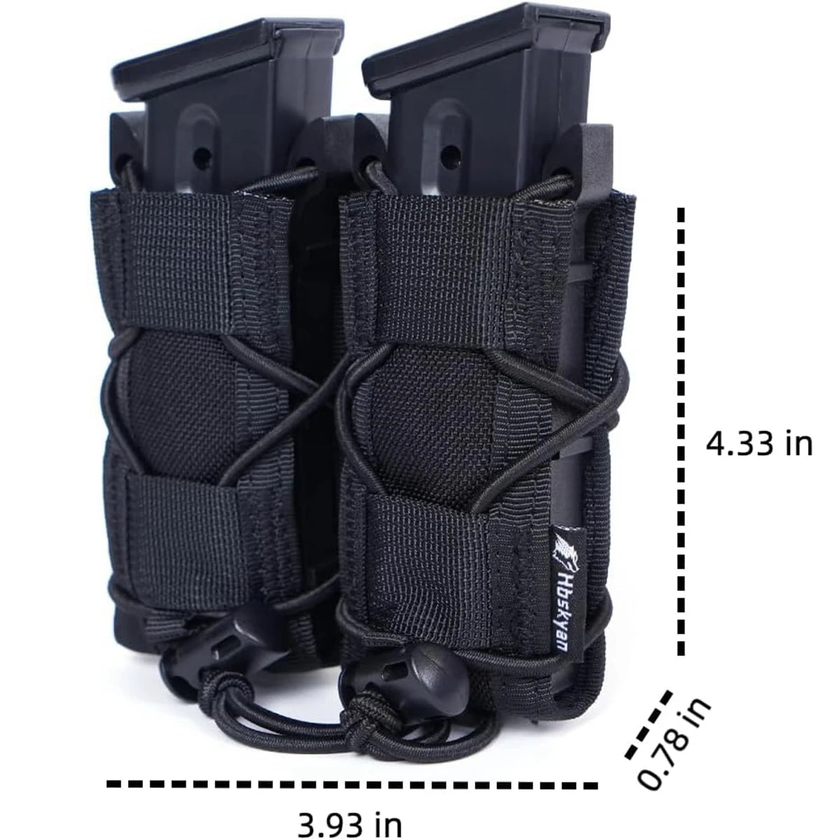 .45 9mm Double Magazine Pouch  for Airsoft AR15 AR10 M4 M16 Tactical Molle Double-Layer Mag Pouches Universal Cartridge Holder