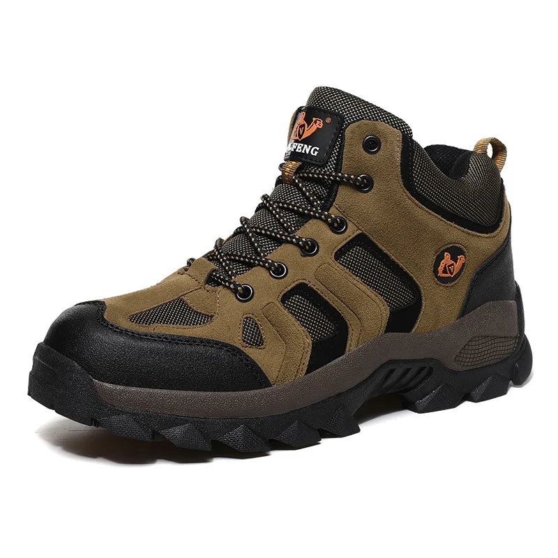 Large Size Winter Hiking shoes Men Snow Warm Fur Leather Hiking Boots Cowboy Sport Trekking Shoes Casual Black Outdoor Work