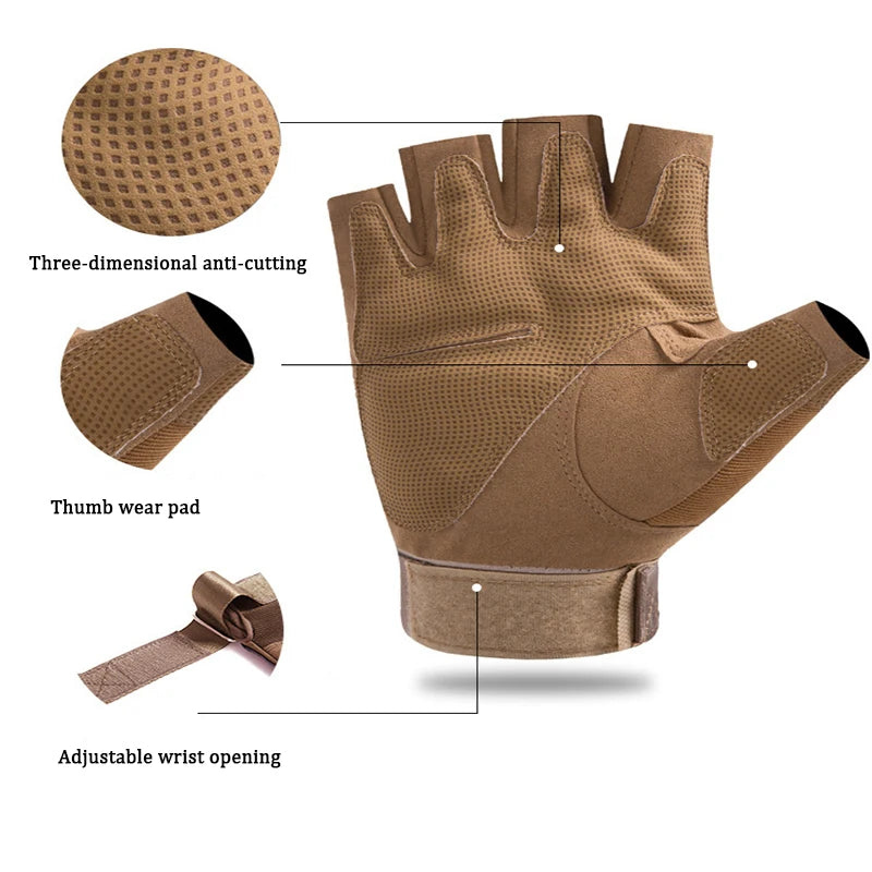 Motorcycle Gloves Outdoor Tactical Gloves Men Protective Shell Mittens Antiskid Workout Fitness Glove Riding Hunting Gloves