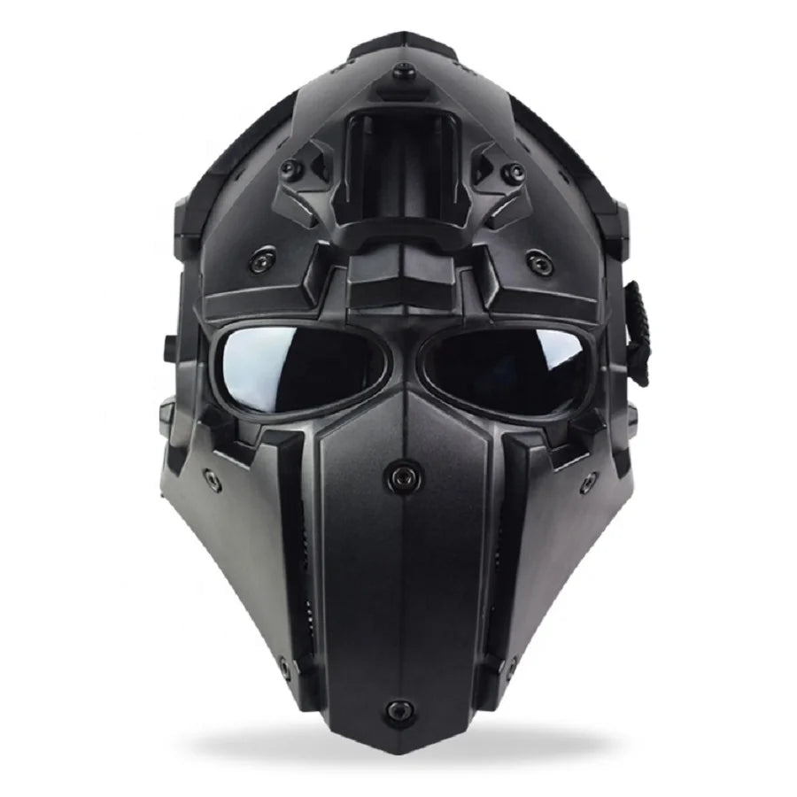Multifunction Full Mask CS Game Tactical Motorcycle Safe Helmet with ARC Side Rails Shroud NVG Mount