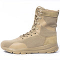 Summer Outdoor Desert Tactical Combat Boots Mesh Lightweight Breathable Zipper Work Shoes Men's Training Hiking Shoes WJ252