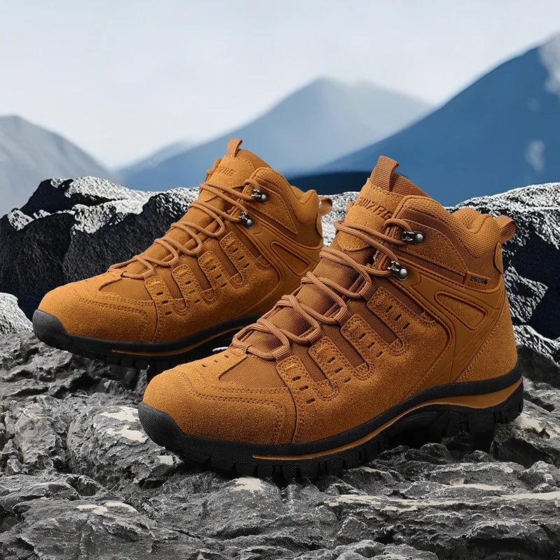 New Fashion Brand Male Motorcycle Boots Comfortable Ankle Boots for Men Leisure Walking Shoes Personality Botas Treking Footwear