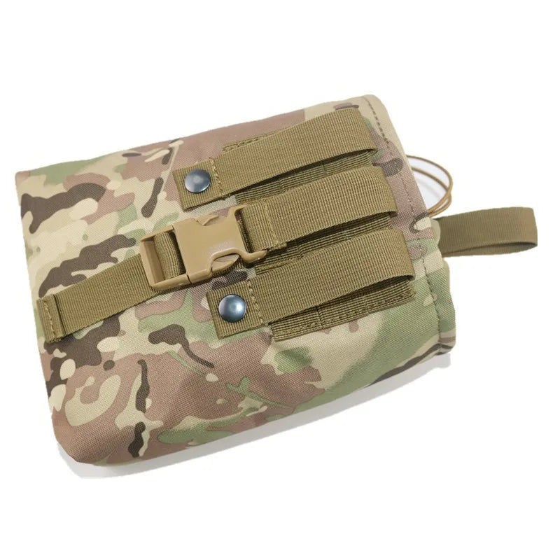 Tactical Dump Pouch Waist Folding Dump Bag Roll-Up Drawstring Utility Tool Storage Pack Hunting Accessories Molle Tool Bag