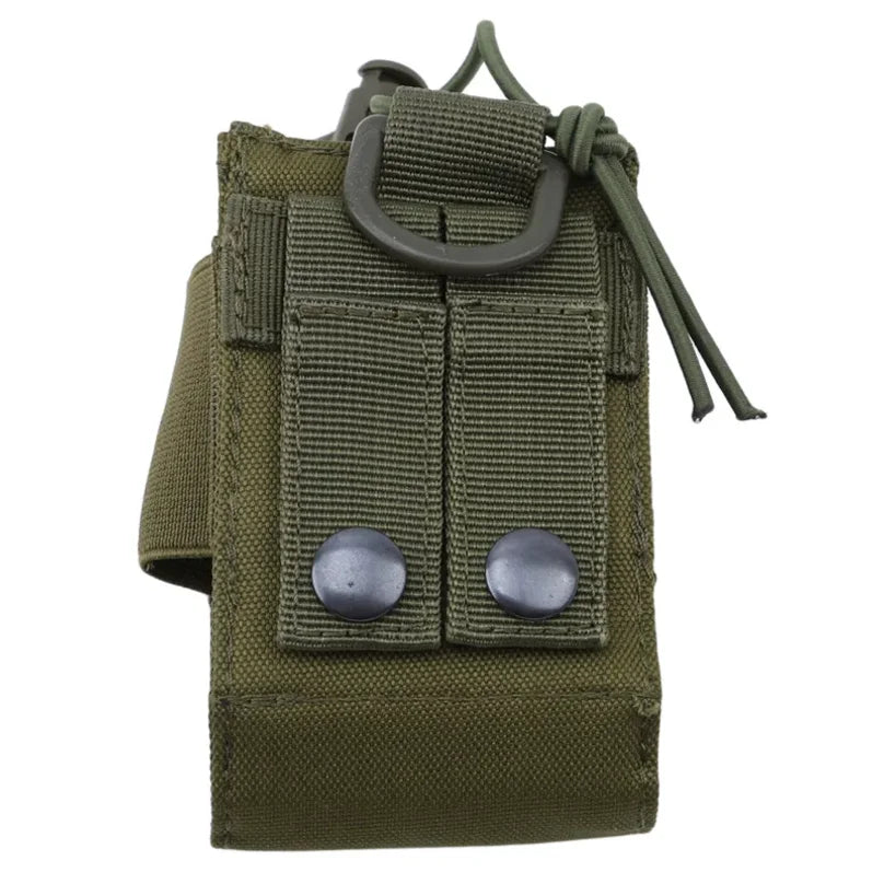 Durable Molle Radio Walkie Talkie Holder Interphone Hanging Bag Pocket For Hunting Camping Hiking Outdoor Activities Use