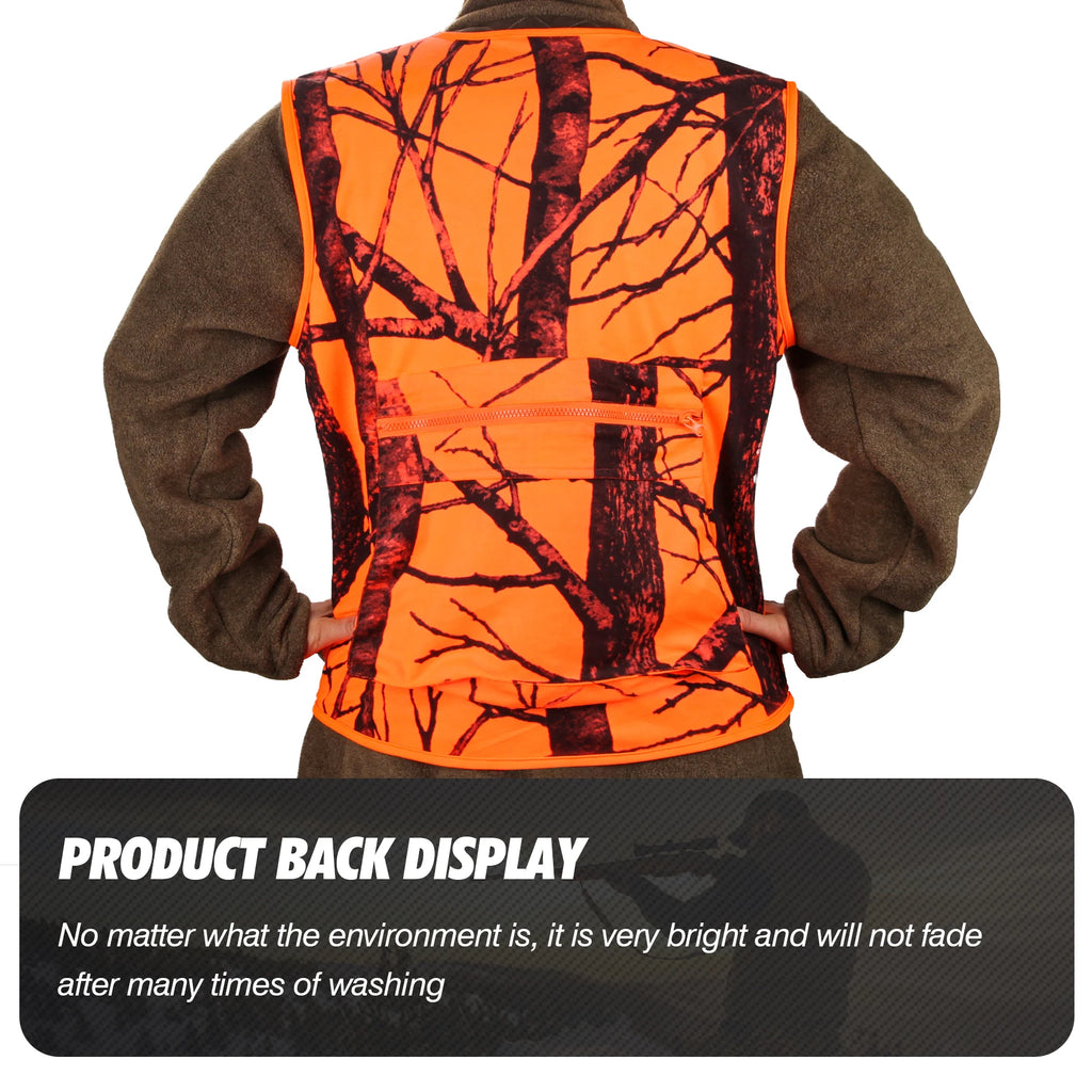 GUGULUZA Summer V-neck Men Utility Vest Orange Safety Vest Outdoor Sleeveless Hunting Fishing Vest Male Casual Sportswear M-4XL